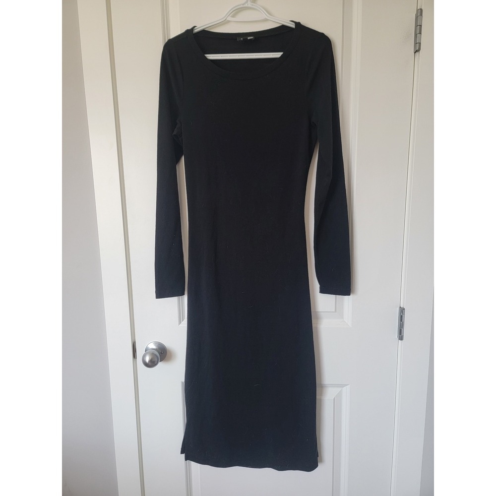 Wilfred Free Aritzia Black Long Sleeve Open Back Cutout Midi Dress Large L